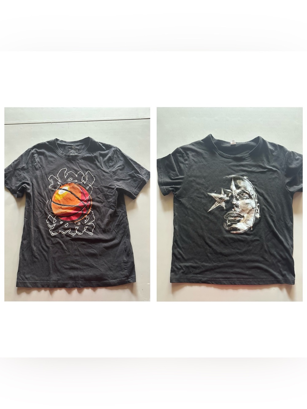 Boys Black T-shirts with graphic prints Sz L